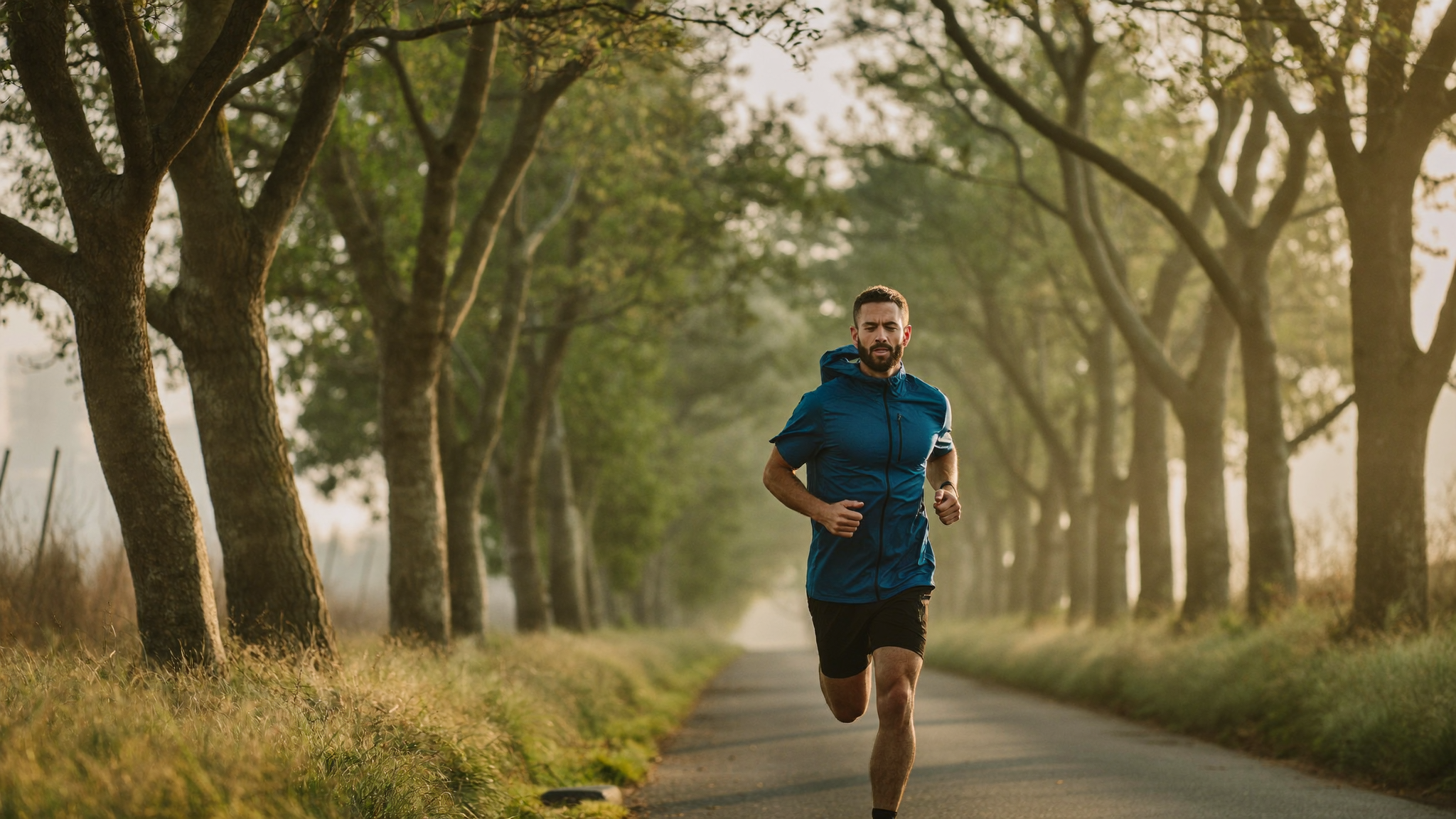 A fit man jogging at sunrise; the best L-citrulline supplement supports healthy blood flow